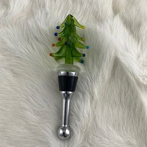 Art Glass Christmas Tree Wine Stopper